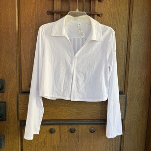 Alo Cropped White Button-Front Women’s Top Size M, L